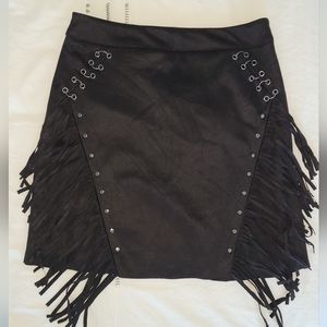 ✨️Any 3 for $15✨️ Suede Fringe Mini Skirt